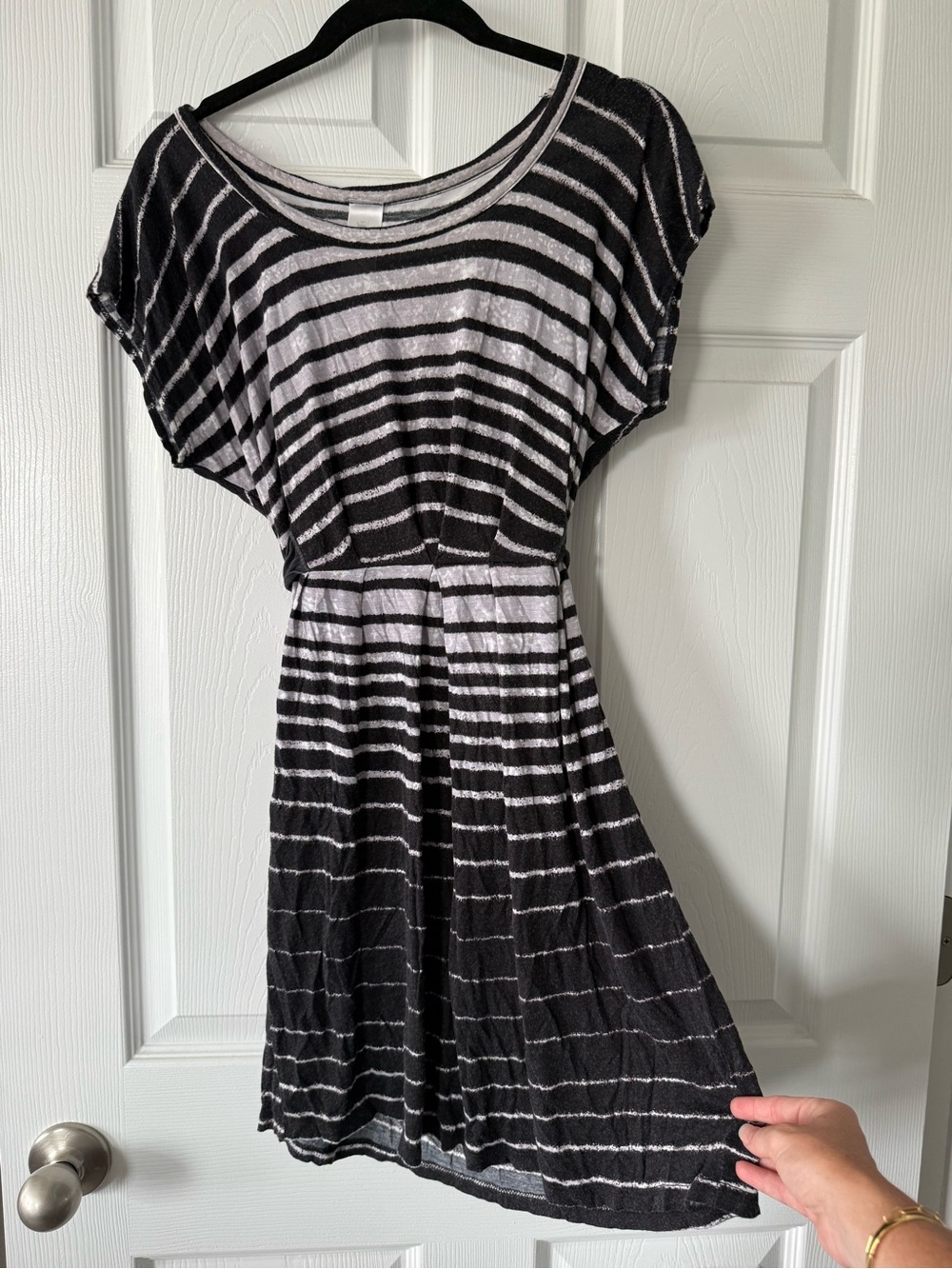 Needle & Thread Black and White Striped Mini Dress